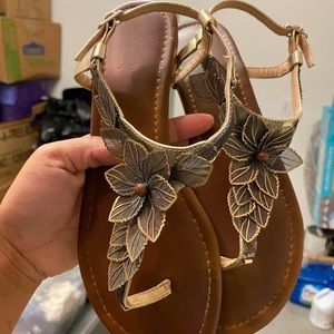 Gold Metal Aldo Sandals